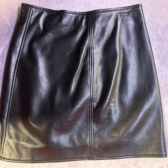 AS by DF - Allison Recycled Leather Skirt  - Black - Small - Picture 7 of 8